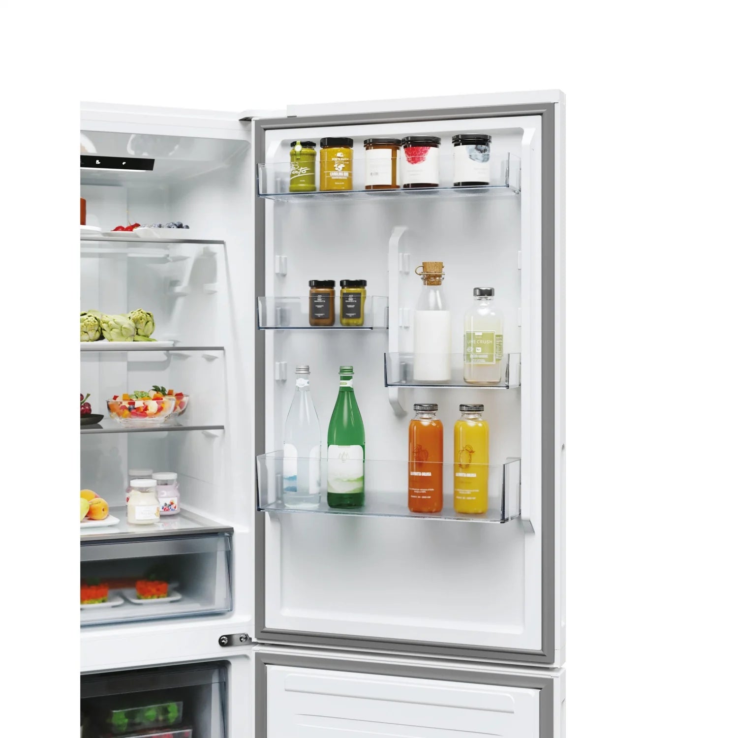Frigorífico combinado Candy CNCQ2T618EW, No Frost, 185 cm, 355 L, 4 cajones, energéticamente eficiente - Blanco