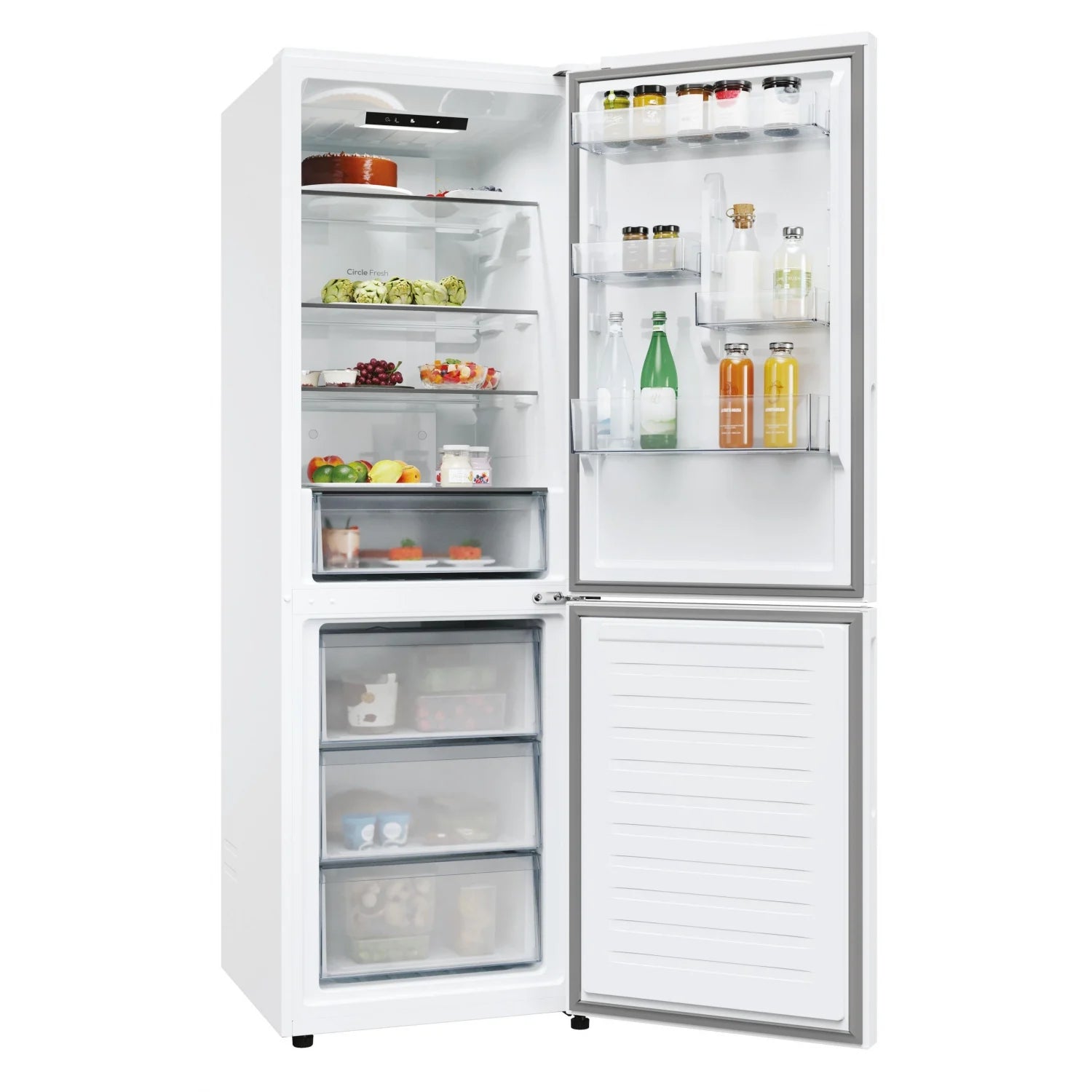 Frigorífico combinado Candy CNCQ2T618EW, No Frost, 185 cm, 355 L, 4 cajones, energéticamente eficiente - Blanco