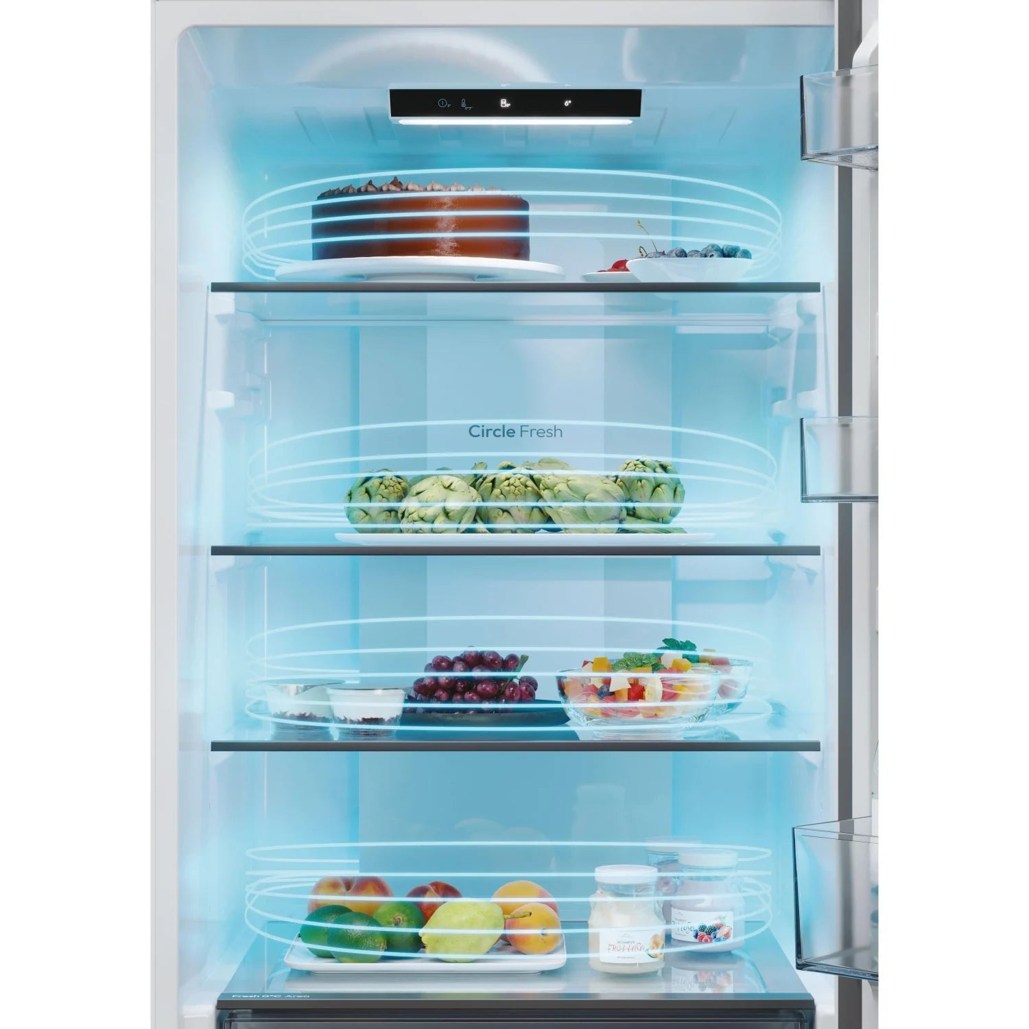 Frigorífico combinado Candy CNCQ2T618EW, No Frost, 185 cm, 355 L, 4 cajones, energéticamente eficiente - Blanco