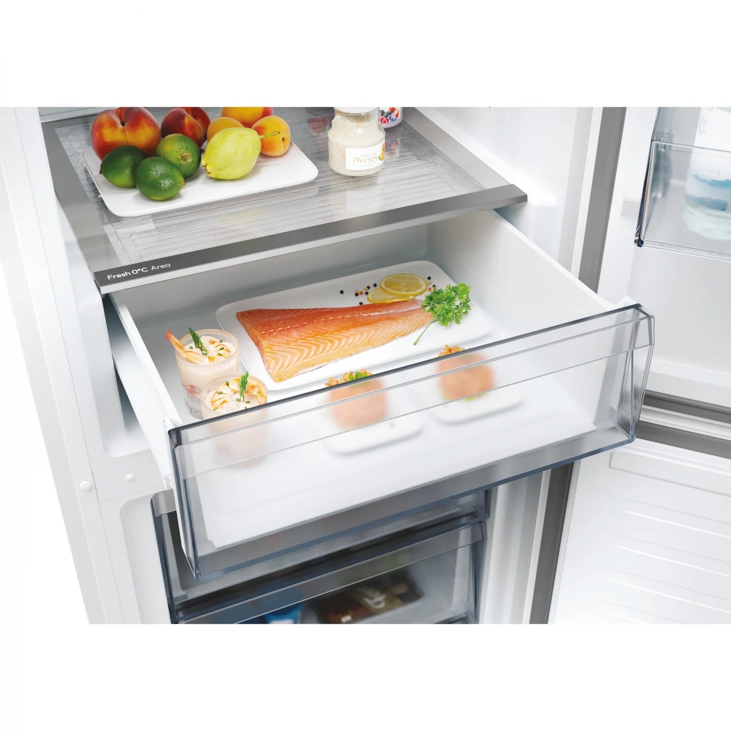 Frigorífico combinado Candy CNCQ2T618EW, No Frost, 185 cm, 355 L, 4 cajones, energéticamente eficiente - Blanco